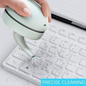 img 3 attached to Efficient Desktop Vacuum Cleaner with Clean Brush Vacuum Nozzle - USB Charging, No Dead Angle Cleaning for Dust/Crumbs/Keyboard