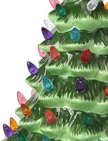 img 3 attached to 🎄 13-Inch Ceramic Christmas Halloween Tree: Green-Black Prelit Decorations with Multicolor Bulbs & Star Topper