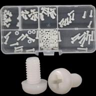 white nylon pan head machine screw nut metric thread round head bolt assortment set kit 120pcs m2 logo