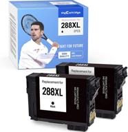 🖨️ high-quality remanufactured ink cartridge replacement for epson 288xl t288xl - compatible with expression xp-330 xp-340 xp-430 xp-434 xp-440 xp-446 printer (2 black) logo