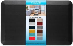 img 4 attached to 🖤 ComfiLife Anti Fatigue Floor Mat 20"x32" – Premium Non-Slip Kitchen & Standing Desk Mat, Black