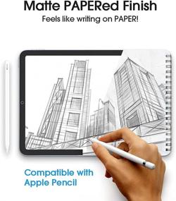 img 3 attached to 📱 amFilm PAPERed Glass Screen Protector for iPad 10.2 inch (9th, 8th, 7th Gen) - 9H Tempered Glass Screen Protector with Paper-Matte Finish, Face ID & Apple Pencil Compatible (1-Pack)