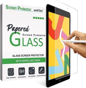 img 4 attached to 📱 amFilm PAPERed Glass Screen Protector for iPad 10.2 inch (9th, 8th, 7th Gen) - 9H Tempered Glass Screen Protector with Paper-Matte Finish, Face ID & Apple Pencil Compatible (1-Pack)