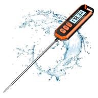 🌡️ sunduo waterproof meat thermometer - high accuracy instant read food thermometer with 5.6" probe, backlight lcd, auto off, hold function - ideal for bbq, grill, oil, oven, milk, fry logo