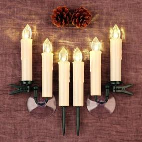 img 3 attached to 🕯️ OWLBAY Set of 10 Ivory Flameless Window Candles: Battery Operated LED Taper Candles with Remote, Timer, and Warm White Candlelight - Ideal for Chandelier, Birthday, Christmas, and Party Decor