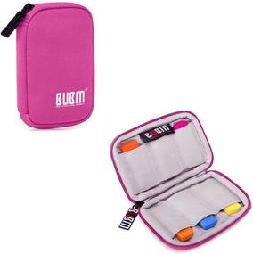 img 4 attached to BUBM Mini USB Flash Drive Sticks Carrying Case: Soft Padded Cover, 6-Capacity, Rose Red - Convenient and Secure Storage Solution