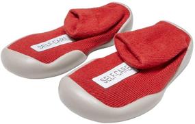 img 4 attached to 👟 Cozy and Stylish Toddler Newborn Knitted Walking Slippers for Boys' Shoes