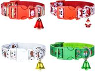 🎅 enhance your pet's festive look: jovitec 4-piece christmas pet collar with hanging ornaments - santa bells, elk, snowman, sock patterns (13-16.5 inches, 4 styles) logo