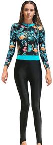 img 4 attached to 🏄 Micosuza Women's One-Piece Long-Sleeve Surfing Suit - Enhanced Swimwear Design