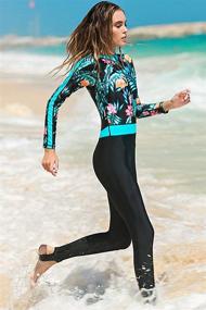 img 2 attached to 🏄 Micosuza Women's One-Piece Long-Sleeve Surfing Suit - Enhanced Swimwear Design