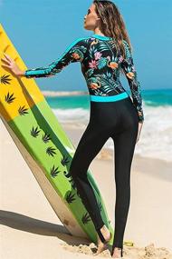 img 1 attached to 🏄 Micosuza Women's One-Piece Long-Sleeve Surfing Suit - Enhanced Swimwear Design