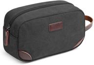 🧳 mens canvas travel toiletry bag - tsa approved shaving dopp kit organizer (black) logo