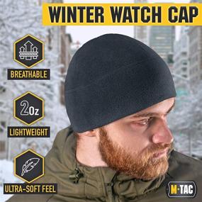 img 1 attached to 🎩 M-Tac Winter Hat Camo Fleece Beanie Cap for Men - Military Tactical Skull Cap