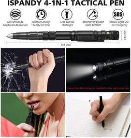 img 1 attached to 🖊️ Ultimate Self-Defense Tactical Pen: LED Flashlight, Ballpoint Pen, Glass Breaker, Whistle, and More - Gift Boxed Survival Gear Set