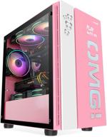🎮 szd omg mini tower pc gaming case: tempered glass, usb 3.0, water-cooling ready (pink) logo