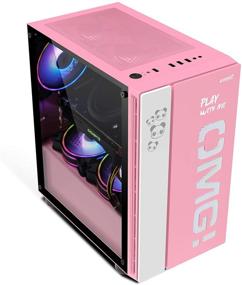 img 3 attached to 🎮 SZD OMG Mini Tower PC Gaming Case: Tempered Glass, USB 3.0, Water-Cooling Ready (Pink)
