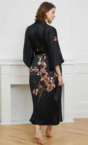 img 1 attached to Ledamon Women's 100% Silk Kimono Long Robe - Elegant Classic Colors and Prints