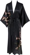 ledamon women's 100% silk kimono long robe - elegant classic colors and prints logo