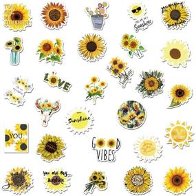 img 3 attached to 🌻 50-Pack Sunflower Stickers: Cute, Waterproof, Aesthetic, Extra Durable Vinyl - Ideal for Teens, Girls, Laptop, Hydro Flask, Phone, Skateboard, and Travel