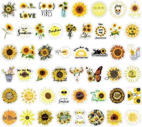 img 2 attached to 🌻 50-Pack Sunflower Stickers: Cute, Waterproof, Aesthetic, Extra Durable Vinyl - Ideal for Teens, Girls, Laptop, Hydro Flask, Phone, Skateboard, and Travel