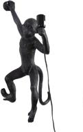 🐒 chabei vintage resin monkey wall lamp: industrial lighting fixture for living room, kids' bedroom, club décor (black-right hand) логотип