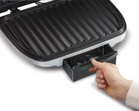 img 2 attached to 🍳 Hamilton Beach Electric Indoor Grill: Nonstick, Easy Clean Plates, Silver - Perfect for 6 Servings (25371)