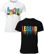 brooklyn vertical 2-pack boys short sleeve crew neck t-shirt with chest print - soft cotton graphic tees in sizes 6-20 logo