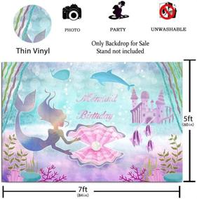 img 2 attached to BoTong 7x5ft Under The Sea Little Mermaid Birthday Party Backdrop: Perfect Photography Solution for Girls' Princess Themed Celebrations