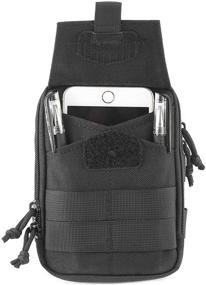 img 3 attached to 📱 Tactical Phone Holster Pen Holder Molle EDC Belt Organizer Vest Attachment Pocket Tool Kit Gadget Waist Utility Pouch Dog Treat Bag with D-Ring Locking Hook Buckles Carabiner Key Clip