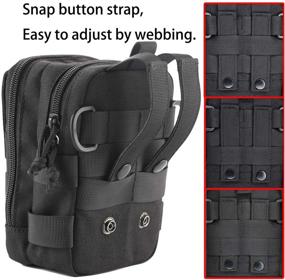 img 2 attached to 📱 Tactical Phone Holster Pen Holder Molle EDC Belt Organizer Vest Attachment Pocket Tool Kit Gadget Waist Utility Pouch Dog Treat Bag with D-Ring Locking Hook Buckles Carabiner Key Clip