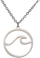 🌊 stylish stainless steel sea ocean wave pendant necklace for a stunning holiday look logo