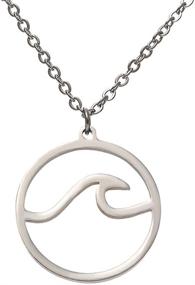 img 2 attached to 🌊 Stylish Stainless Steel Sea Ocean Wave Pendant Necklace for a Stunning Holiday Look