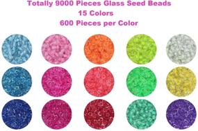 img 3 attached to 📿 EuTengHao Glass Seed Beads Kit - 9000pcs Small Craft Beads for DIY Bracelet Necklaces, 15 Colors - Crafting Jewelry Making Supplies with Crystal String