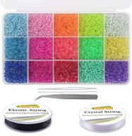 📿 eutenghao glass seed beads kit - 9000pcs small craft beads for diy bracelet necklaces, 15 colors - crafting jewelry making supplies with crystal string logo