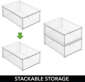 img 1 attached to 📦 mDesign Stackable Closet Shoe Storage Box with Pull-Out Drawer - 2 Pack Clear Organizer for Men's and Women's Shoes, Sandals, Heels, Flats and Accessories