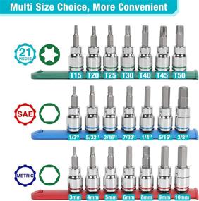img 3 attached to 🔧 DURATECH 21-Piece Socket Set - Premium T15-T50 Tools for Enhanced Performance