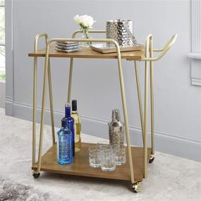 img 3 attached to 🛒 Stylish and Versatile: Discover the Silverwood Emory 2-Tier Hairpin Bar Cart, Perfectly Sized at 17.5" L x 30" W x 30.5" H