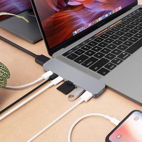 img 3 attached to 🔌 HypeDrive Mac USB C Hub Adapter: 8-in-2 Dongle for MacBook Pro 2020-2016 & MacBook Air - Thunderbolt 3, 100W PD, 4K HDMI, SD Card Reader, and More!