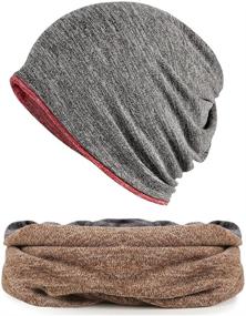 img 2 attached to 🧢 Stay Warm and Stylish: FORTREE 2 Pack Multifunction Slouchy Beanie Perfect for Jogging and Cycling