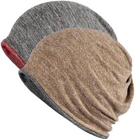 img 3 attached to 🧢 Stay Warm and Stylish: FORTREE 2 Pack Multifunction Slouchy Beanie Perfect for Jogging and Cycling