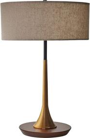 img 4 attached to 🌟 Rivet Mid-Century Modern Curved Brass Table Desk Lamp - 14.3 x 21.7 Inches, Brass and Walnut