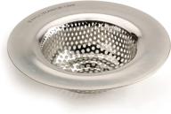 🔍 rsvp international endurance large sink strainer - stainless steel 4.5", food scraps trap, polished finish, precision pierced holes, dishwasher safe logo