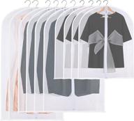 👕 konchile 10 pack hanging garment bag: clear, lightweight, dust-proof suit bags with full zipper for closet storage and travel логотип