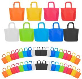 img 4 attached to 🎉 Colorful Party Tote Bags: 36 Pcs Non Woven Gift Favor Bags – 10x13 Inch with Handles, 9 Vibrant Colors