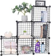 📚 ycoco wire storage cubes - metal grids bookshelf - modular shelving units - stackable bookcase - cube storage 6-cube closet organizer - storage shelves for home, office, and kids room - black logo