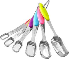 img 1 attached to 👨 Accurate and Stylish: Chefrock Stainless Steel Measuring Spoons Set of 6 - Perfect for Narrow Spice Jars