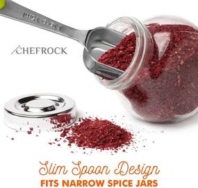 img 3 attached to 👨 Accurate and Stylish: Chefrock Stainless Steel Measuring Spoons Set of 6 - Perfect for Narrow Spice Jars