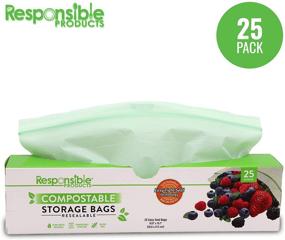 img 3 attached to 🌱 25 Pack of Home Compostable Gallon Zip Bags: Resealable, Extra Strength Biodegradable Bags, Made from Plant-Based Materials, Freezer-Safe