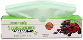 img 4 attached to 🌱 25 Pack of Home Compostable Gallon Zip Bags: Resealable, Extra Strength Biodegradable Bags, Made from Plant-Based Materials, Freezer-Safe