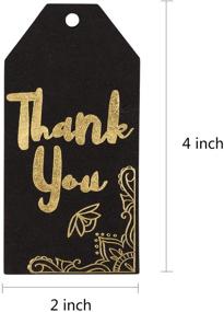 img 2 attached to 🏷️ 100PCS Black Kraft Thank You Gift Tags with String & Natural Jute Twine - Perfect for Weddings, Baby Showers, and Parties